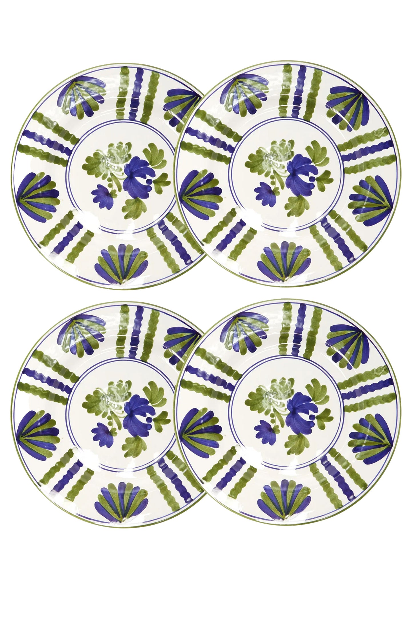 Set Of Four Blossom Porcelain Dinner Plates