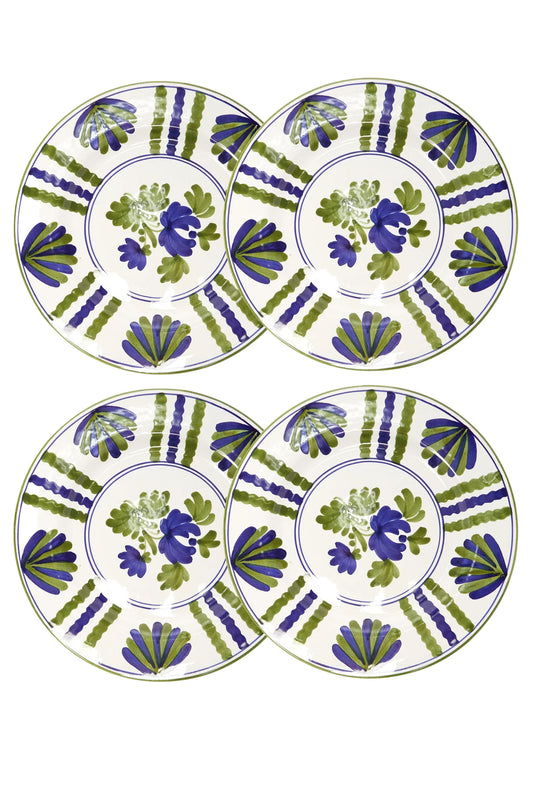 Set Of Four Blossom Porcelain Dinner Plates