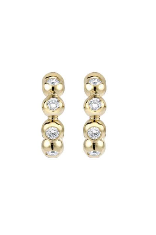 Bohemia Diamond Hoop Earrings 0.22ct In Yellow Gold