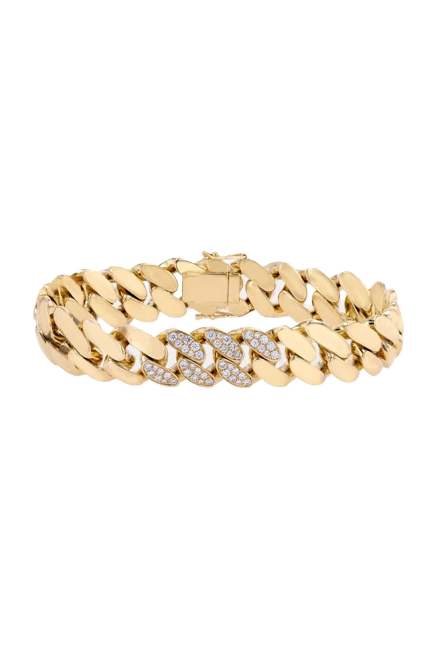 Fusion Polished Curb Link Bracelet (19cm) In 18ct Yellow Gold