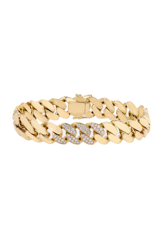 Fusion Polished Curb Link Bracelet (19cm) In 18ct Yellow Gold