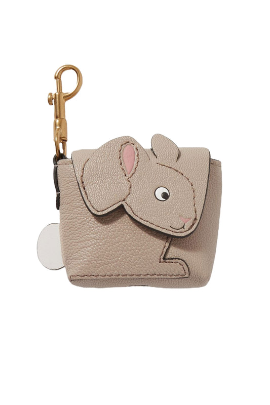 Rabbit Textured-Leather Pouch