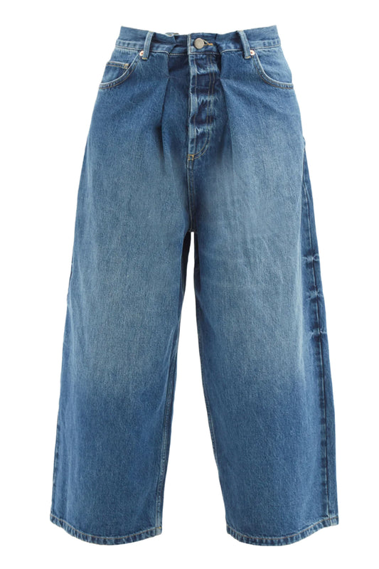 Extra Fold Organic-cotton Blend Wide-leg Jeans