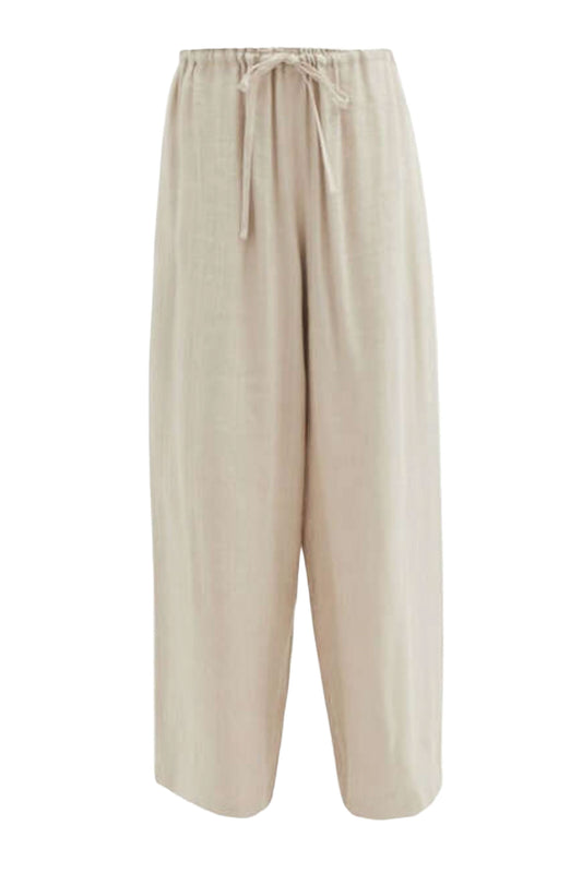 Drawstring-waist Linen-blend Chino Trousers