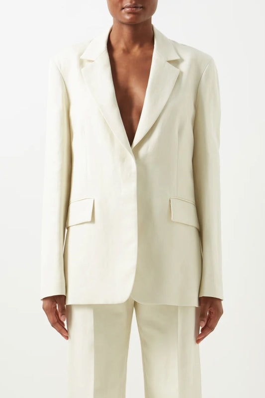 Relaxed Cotton-Blend Suit Jacket