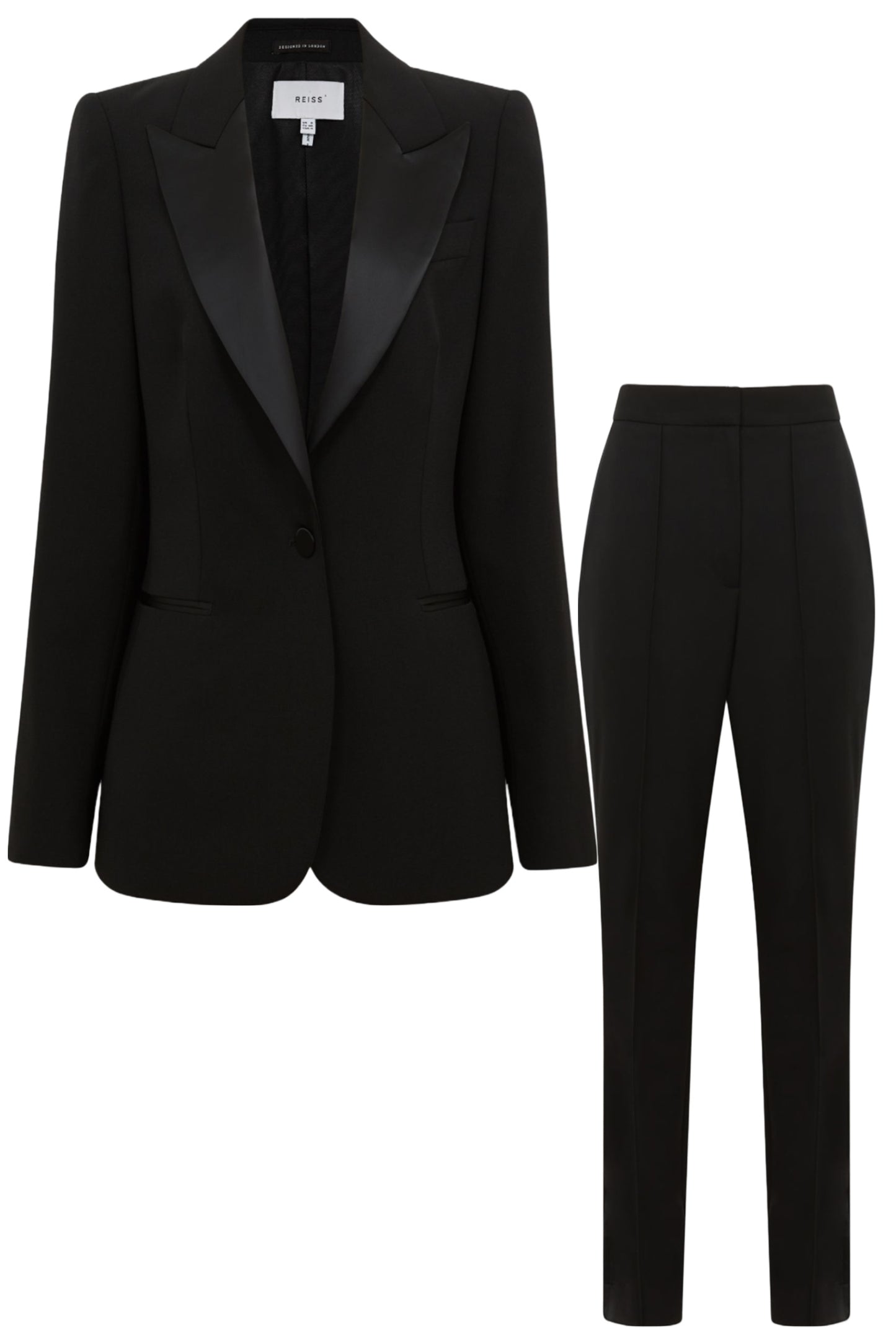 Tailored Fit Wool Blend Tuxedo Blazer And Trousers