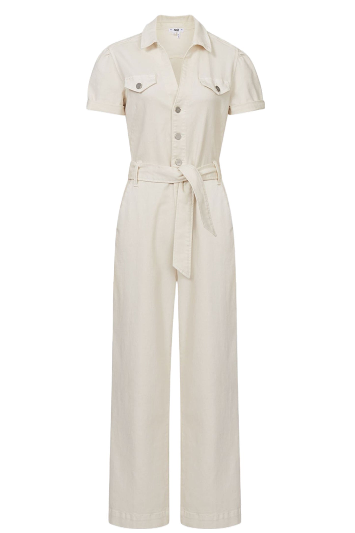 White Paige Denim Jumpsuit