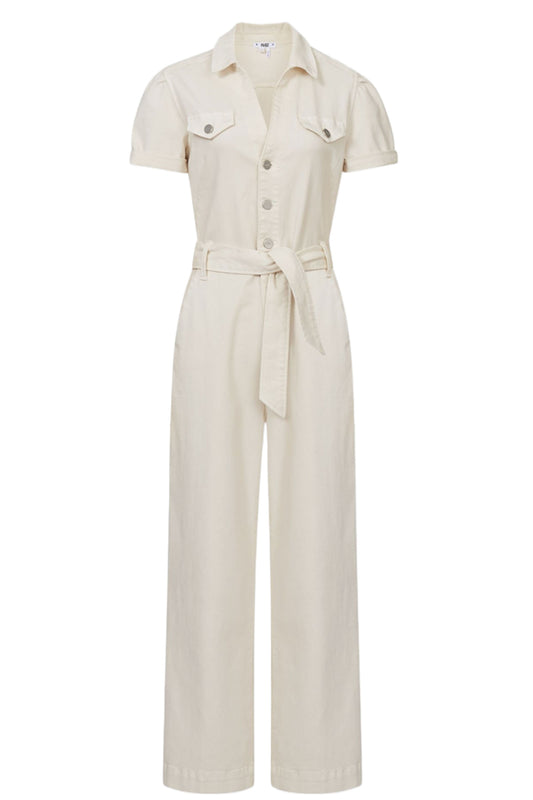 White Paige Denim Jumpsuit