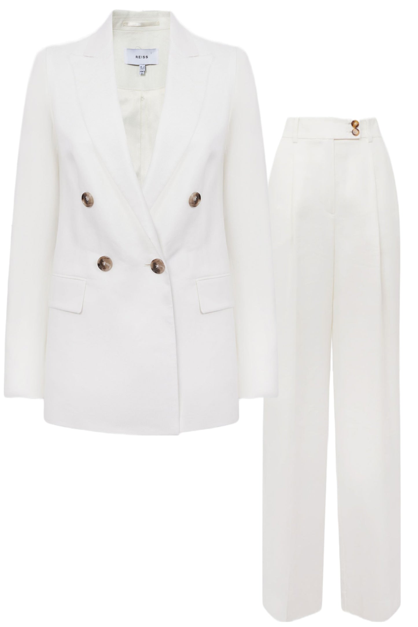 Double Breasted Linen Blazer And Linen Trousers