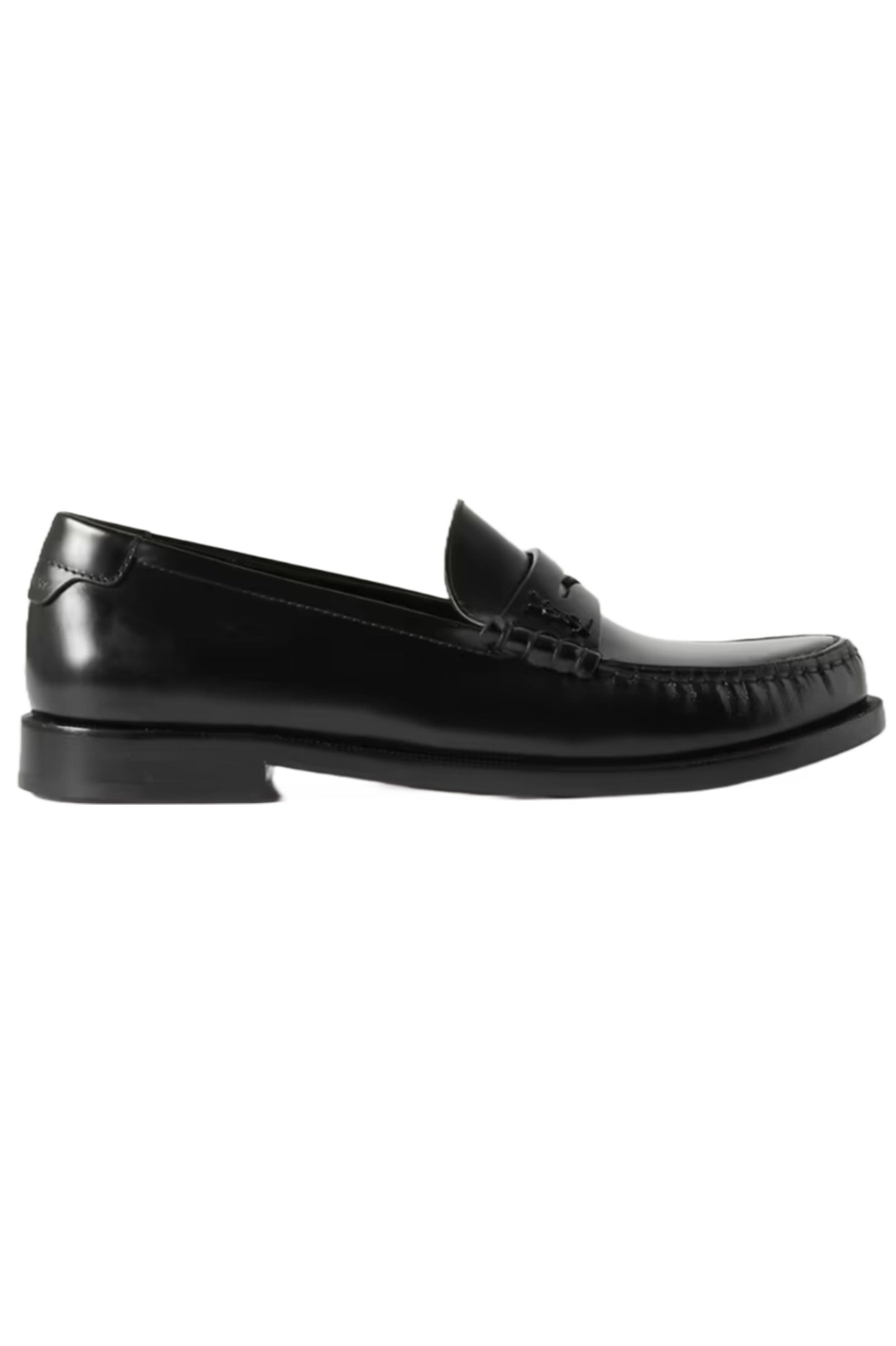 Logo-embellished Black Leather Loafers