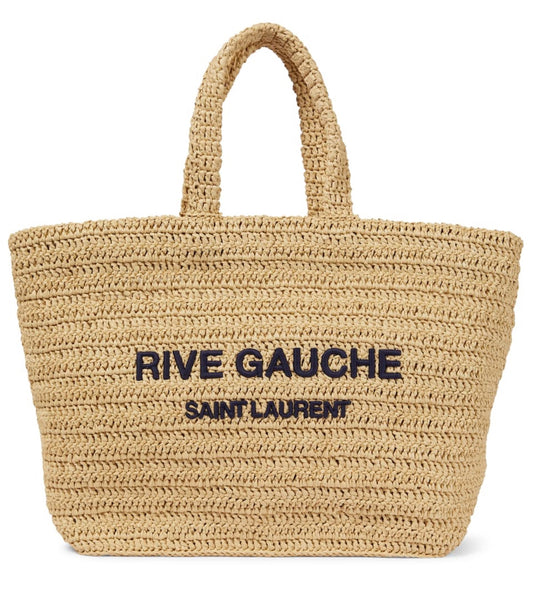 Rive Gauche Raffia-Effect Tote Bag