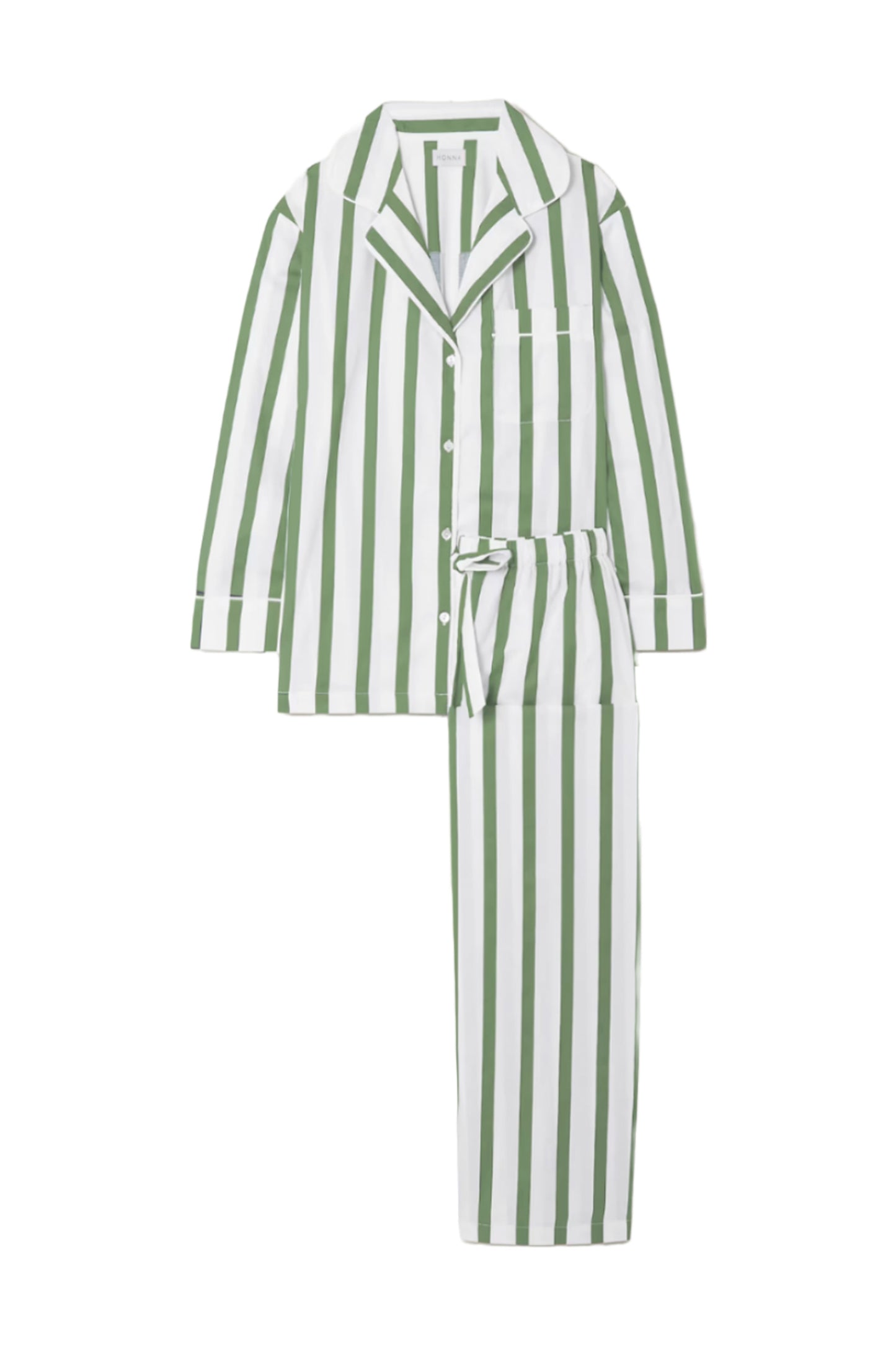 '+ NET SUSTAIN Striped Organic Cotton-voile Pajama Set