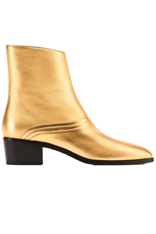 Liquid Gold Lambskin Leather Boots