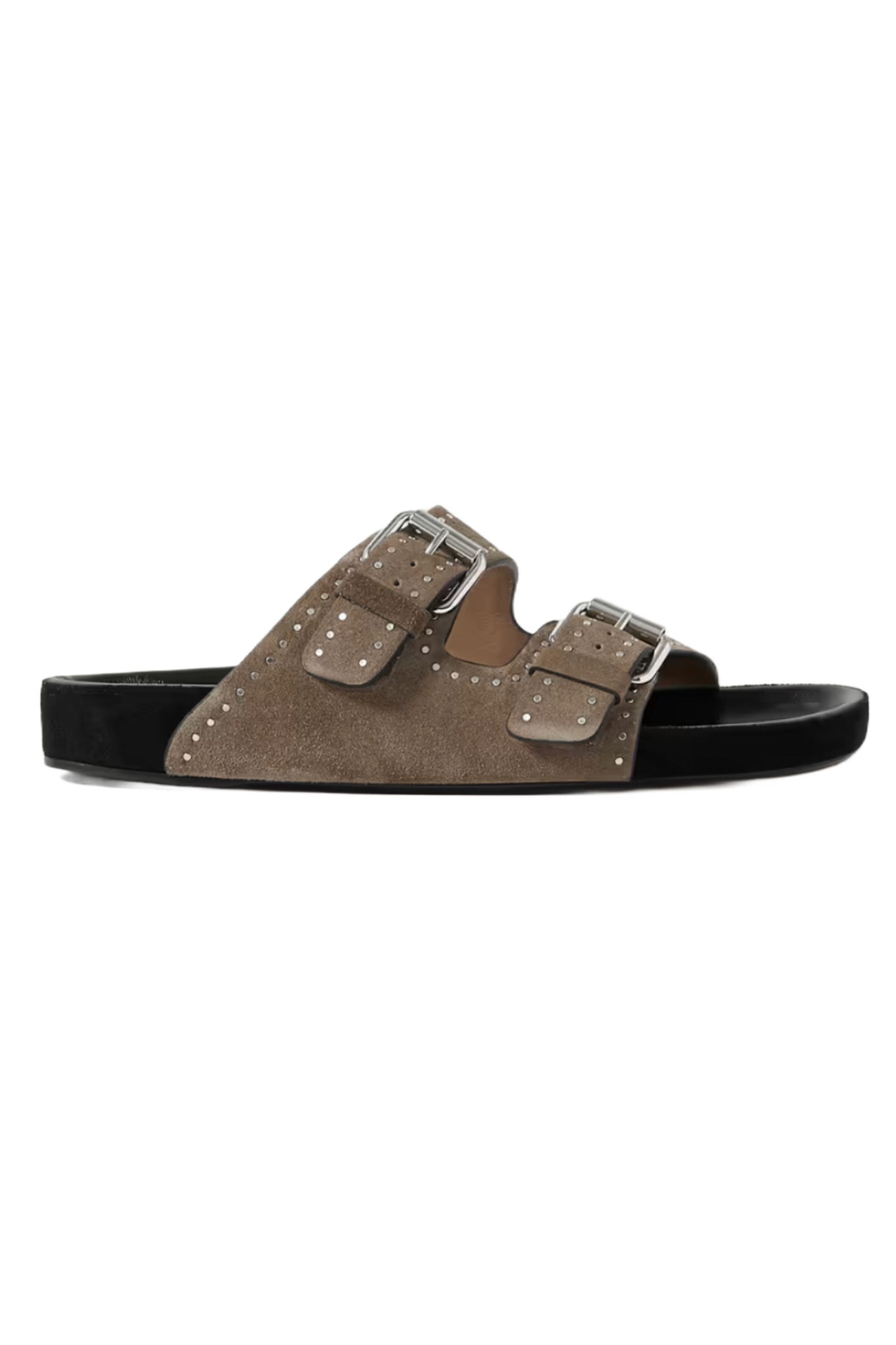 Taupe Lennyo Studded Suede Slides