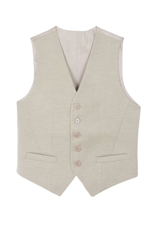 Gelso Waistcoat Light Taupe Melange