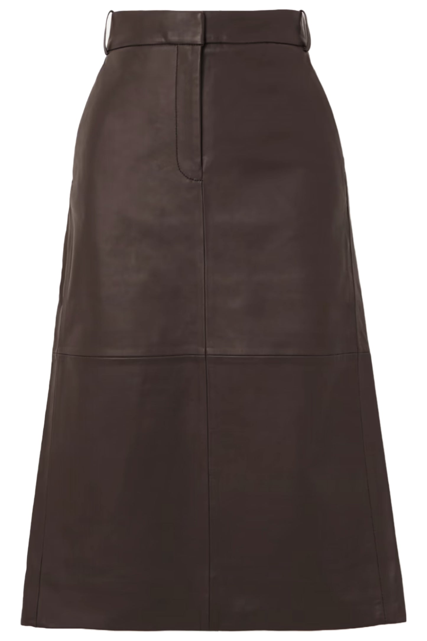 Leather Brown Midi Skirt