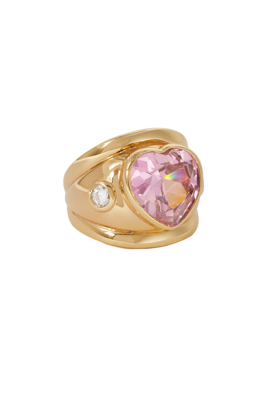 Gold-Tone Crystal Ring