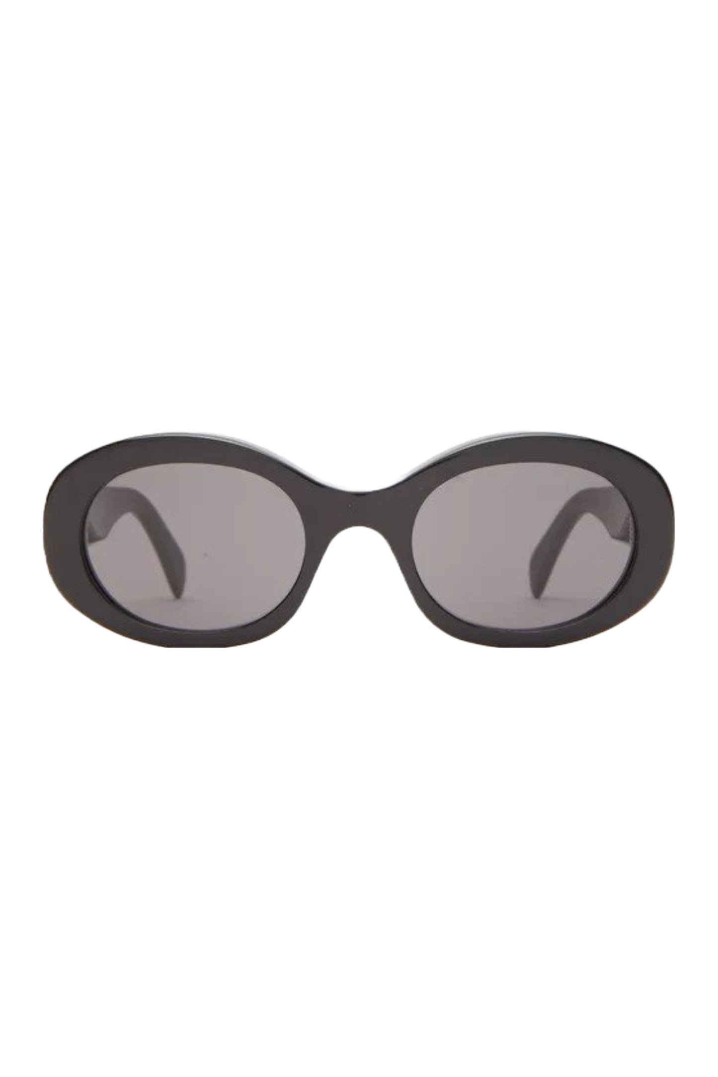 Triomphe Oval Acetate Sunglasses Black