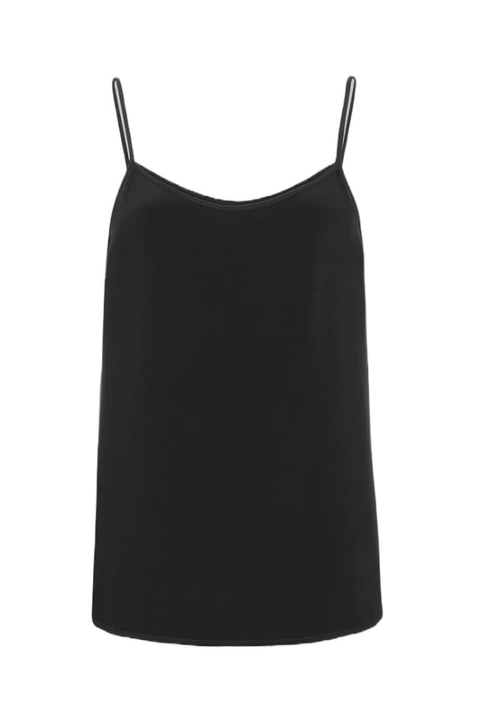 Black Silk Camisole Top