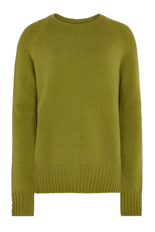 Bamboo Green Cashmere Crew Neck Sweater