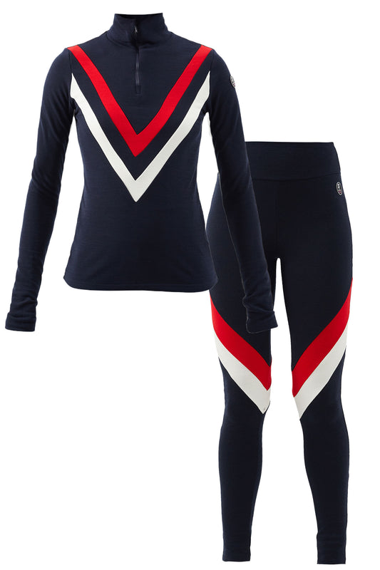 Voss Chevron Merino-Blend Sweater And Leggings