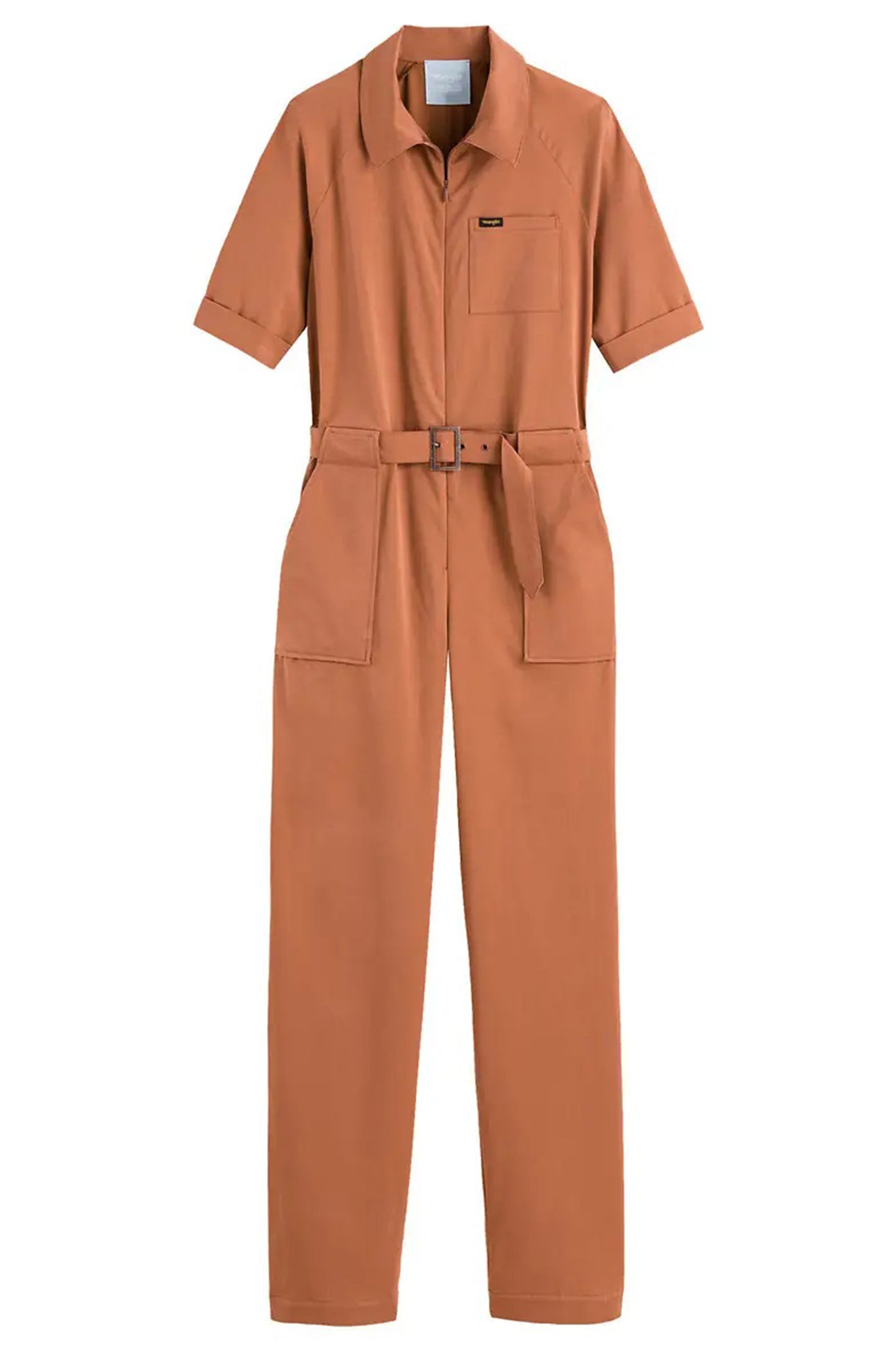 Cotton Mix Jumpsuit with Short Sleeves