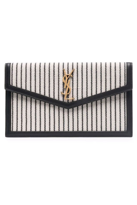 Uptown Striped Envelope Clutch Bag