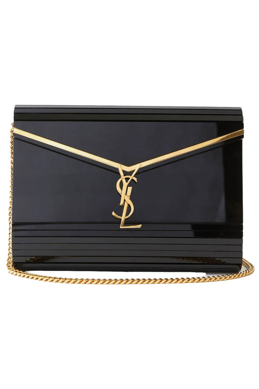 Vicky YSL-Plaque Plexiglass Clutch Bag